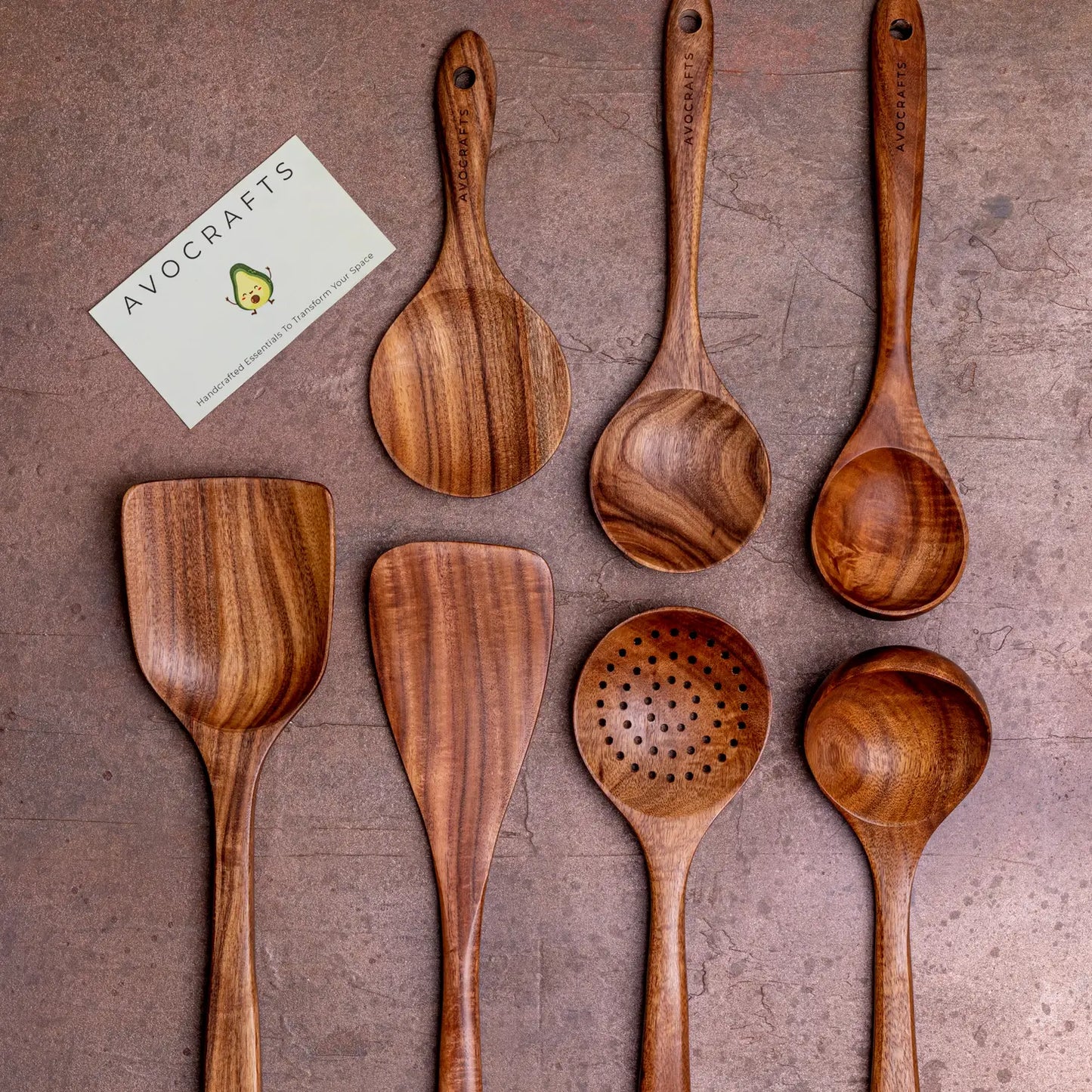 7 Piece Wooden Utensils