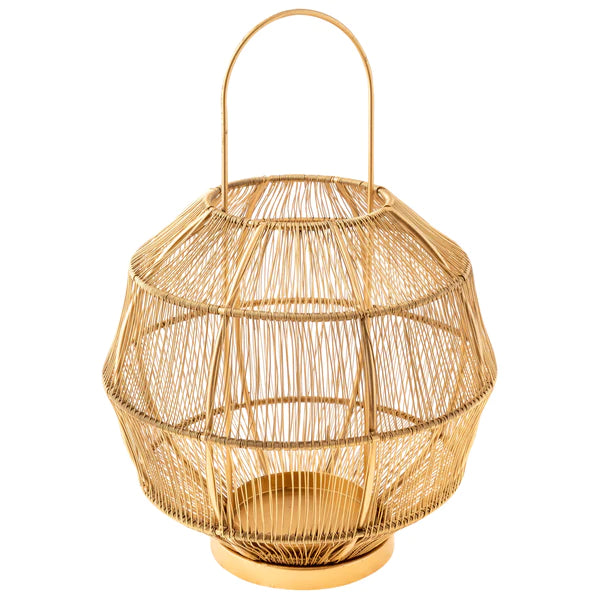 GOLD ROUND WIRE LANTERN SMALL