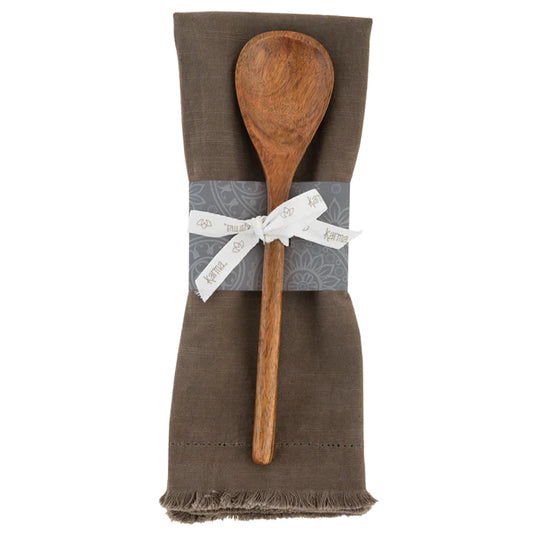 CHELSEA TEA TOWEL W/ SPOON-MUSHROOM